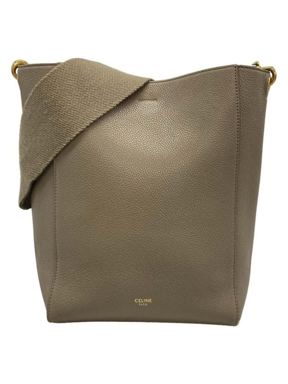 Celine Shoulder Bag Sangles Small Beige Leather